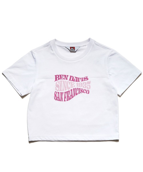 BEN DAVIS(ベンデイビス)の「《BEN DAVIS》 LADIES CROPPED TEE/抗菌防臭(Tシャツ/カットソー・レディース・ホワイト/ピンク・FREE)」の2枚目の写真