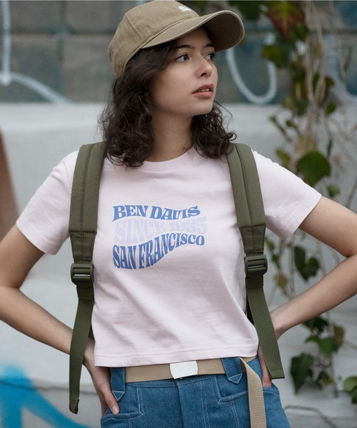 BEN DAVIS(ベンデイビス)の「《BEN DAVIS》 LADIES CROPPED TEE/抗菌防臭(Tシャツ/カットソー・レディース・ホワイト/ピンク・FREE)」の4枚目の写真