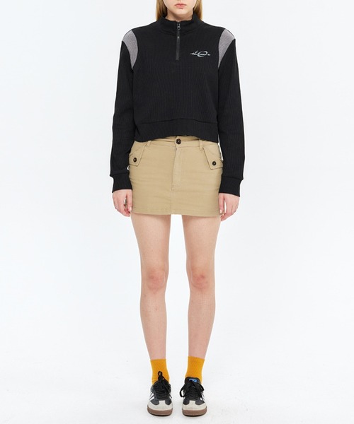 HOOK(フック)の「【HOOK】for girls 肩切り替えハーフジップ(スウェット・レディース・グレー/ブラック・L/M/S)」の17枚目の写真