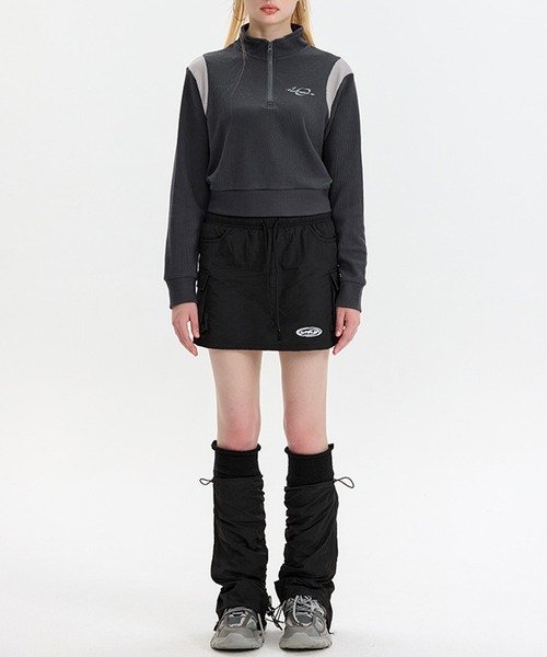 HOOK(フック)の「【HOOK】for girls 肩切り替えハーフジップ(スウェット・レディース・グレー/ブラック・L/M/S)」の22枚目の写真