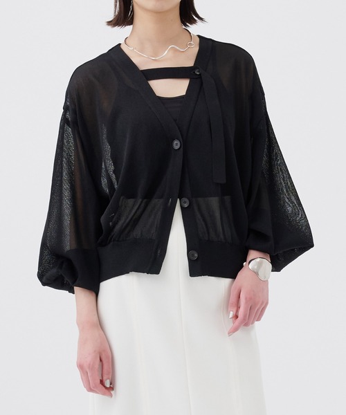 UNITED TOKYO（ユナイテッドトウキョウ）の「【残りわずか！】2WAYギャザースリーブカーディガン｜ウォッシャブル（カーディガン/ボレロ・レディース・ブラック/ミント/ホワイト・FREE）」の3枚目の写真