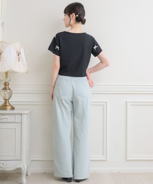 ems excite（エムズエキサイト）の「メニーリボンワッフルCT（Tシャツ/カットソー・レディース・ピンク/オフホワイト/ブラック/ダークグレー・FREE）」の10枚目の写真