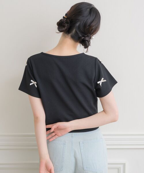 ems excite（エムズエキサイト）の「メニーリボンワッフルCT（Tシャツ/カットソー・レディース・ピンク/オフホワイト/ブラック/ダークグレー・FREE）」の15枚目の写真