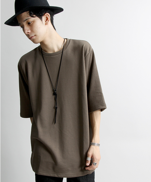 WEGO（ウィゴー）の「WEGO/クオータースリーブプルオーバー（スウェット・メンズ・カーキ/ベージュ/ブラック/ホワイト・LARGE/MEDIUM）」の4枚目の写真