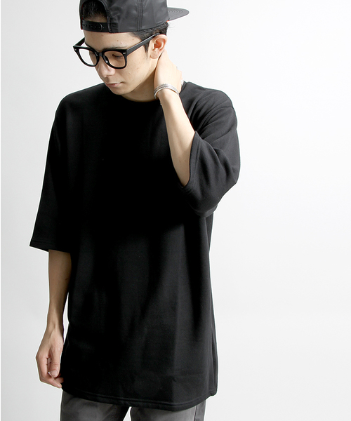 WEGO（ウィゴー）の「WEGO/クオータースリーブプルオーバー（スウェット・メンズ・カーキ/ベージュ/ブラック/ホワイト・LARGE/MEDIUM）」の3枚目の写真