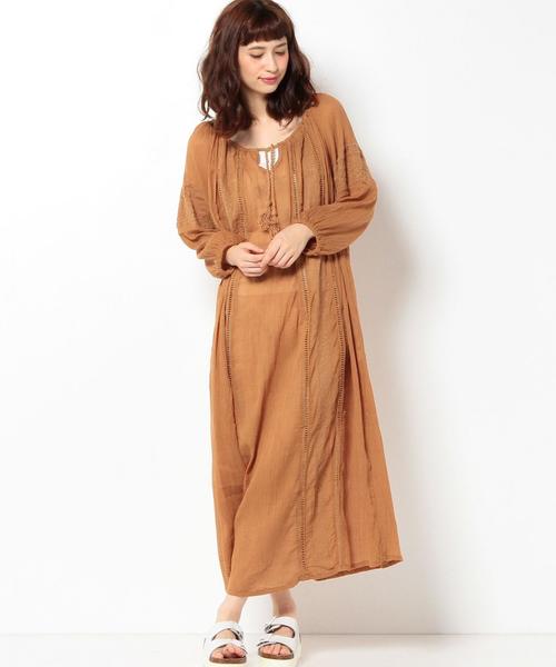 Another Edition（アナザーエディション）の「ヨウリュウ刺繍ワンピース/AEBC Cﾖｳﾘｭｳ EMBR OP◆（ワンピース・レディース・ホワイト/オレンジ・フリー）」の8枚目の写真