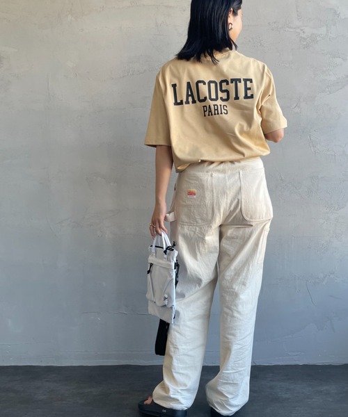 LACOSTE（ラコステ）の「[LACOSTE/ラコステ] ワンポイントロゴ バックプリントTシャツ（Tシャツ/カットソー・レディース・ベージュ/ブラック/ホワイト・2/4/3）」の3枚目の写真