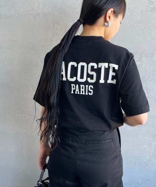 LACOSTE（ラコステ）の「[LACOSTE/ラコステ] ワンポイントロゴ バックプリントTシャツ（Tシャツ/カットソー・レディース・ベージュ/ブラック/ホワイト・2/4/3）」の2枚目の写真
