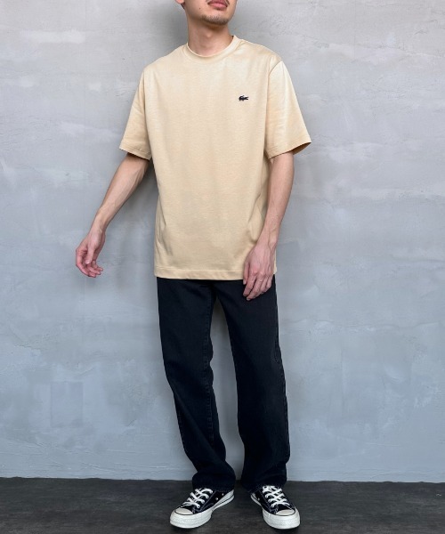 LACOSTE（ラコステ）の「[LACOSTE/ラコステ] ワンポイントロゴ バックプリントTシャツ（Tシャツ/カットソー・レディース・ベージュ/ブラック/ホワイト・2/4/3）」の14枚目の写真