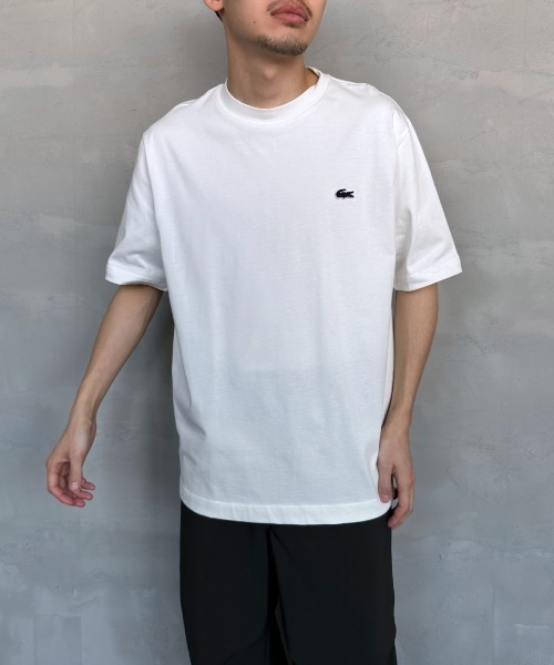 Lacoste★半袖 クルーネック ロゴ バックプリント Tシャツ★白★ LACOSTE ラコステ バックプリントベーシックTシャツ TH4705-99