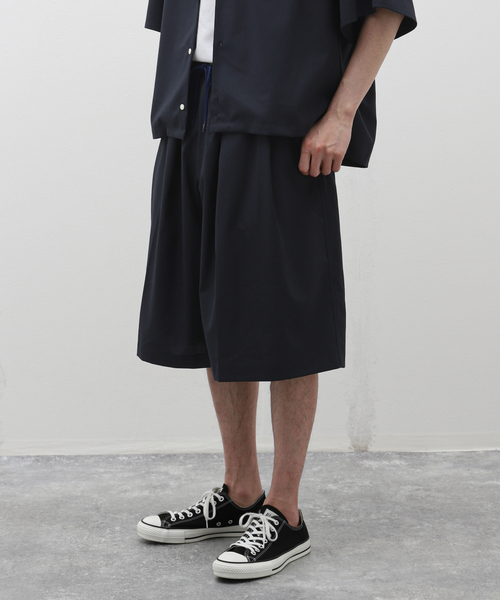 Sillage (シアージ) WOOL TROPICAL CIRCULAR SHORTS EX SL24SS-CSTW-NV