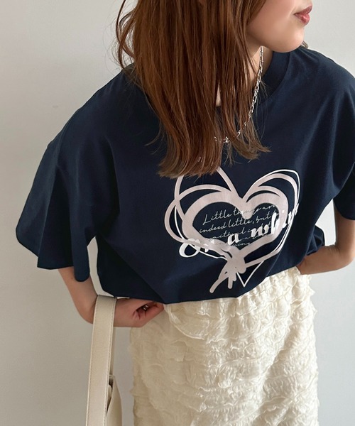 jolie mignon ジョリーミニョン　異素材スカラップ付きTシャツ36 jolie mignon ジョリーミニョン 異素材スカラップ付きTシャツ36