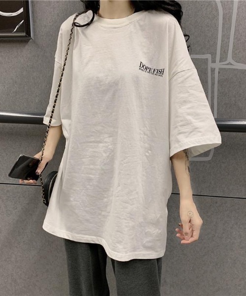 SHEENA(シーナ)の「プラネットロゴバックプリントオーバーサイズTシャツ(Tシャツ/カットソー・レディース・ホワイト/グレー・M)」の3枚目の写真