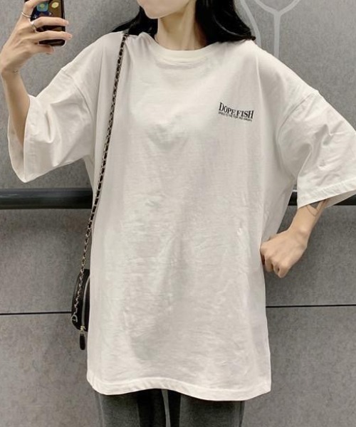 SHEENA(シーナ)の「プラネットロゴバックプリントオーバーサイズTシャツ(Tシャツ/カットソー・レディース・ホワイト/グレー・M)」の5枚目の写真