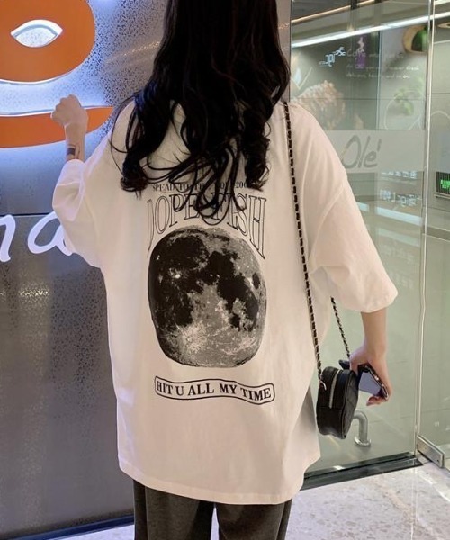 SHEENA(シーナ)の「プラネットロゴバックプリントオーバーサイズTシャツ(Tシャツ/カットソー・レディース・ホワイト/グレー・M)」の6枚目の写真