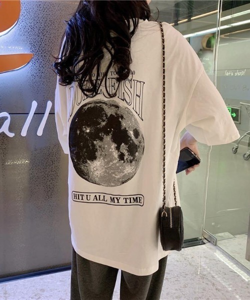 SHEENA(シーナ)の「プラネットロゴバックプリントオーバーサイズTシャツ(Tシャツ/カットソー・レディース・ホワイト/グレー・M)」の7枚目の写真