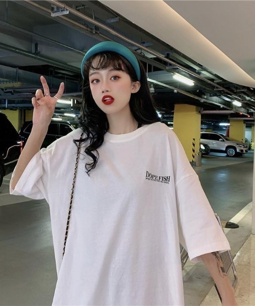 SHEENA(シーナ)の「プラネットロゴバックプリントオーバーサイズTシャツ(Tシャツ/カットソー・レディース・ホワイト/グレー・M)」の8枚目の写真