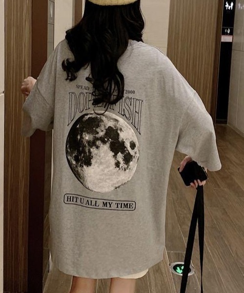 SHEENA(シーナ)の「プラネットロゴバックプリントオーバーサイズTシャツ(Tシャツ/カットソー・レディース・ホワイト/グレー・M)」の14枚目の写真