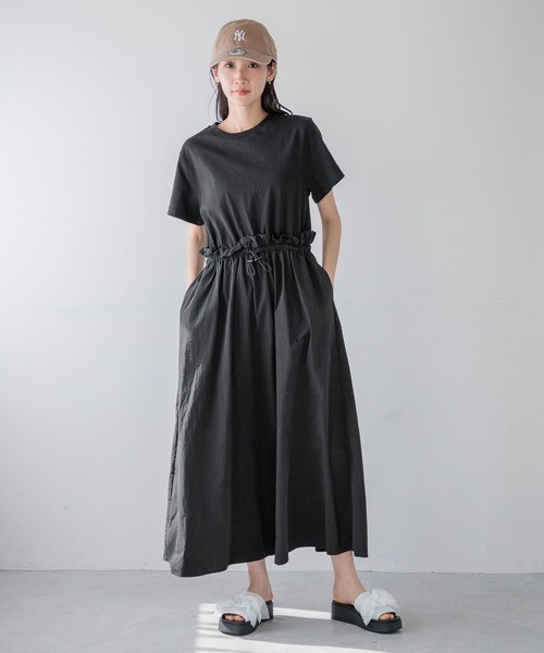 LOWRYS FARM（ローリーズファーム）の「ドッキングワンピースＳＳ 109447（ワンピース・レディース・ブラック/チャコールグレー/ホワイト・FREE）」の20枚目の写真