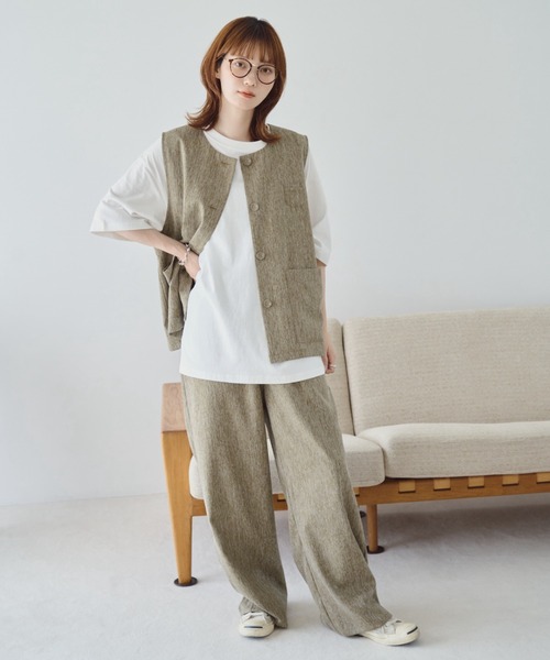 unclip（アンクリップ）の「リネンライクベスト（ベスト・レディース・グレー/ブラウン・FREE）」の17枚目の写真
