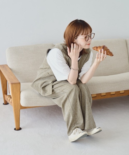 unclip（アンクリップ）の「リネンライクベスト（ベスト・レディース・グレー/ブラウン・FREE）」の11枚目の写真