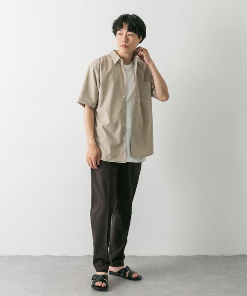 URBAN RESEARCH DOORS（アーバンリサーチドアーズ）の「『吸水速乾』セオアルファストレッチ ブロードショートスリーブシャツ（シャツ/ブラウス・メンズ・ベージュ系その他/ロイヤルブルー/ベージュ/ブルー系その他・MEDIUM/LARGE）」の7枚目の写真