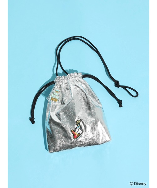Green　Parks（グリーンパークス）の「ドナルドダック90th/ラメ巾着ポシェット（ポーチ・レディース・シルバー/ブルー・FREE）」の8枚目の写真