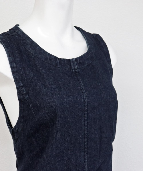 OSYAREVO(オシャレボ)の「バックシャン デニム ロングワンピース(ワンピース・レディース・ネイビー・ONESIZE)」の19枚目の写真