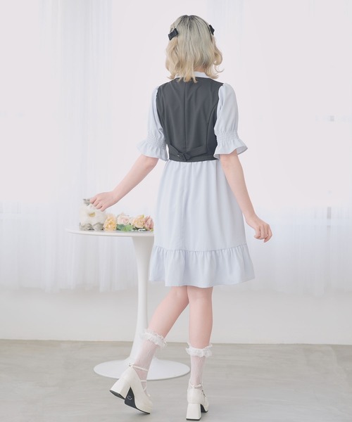 ジレドッキングボウタイワンピース（ワンピース）｜DearMyLoveRose（ディアマイラブローズ）