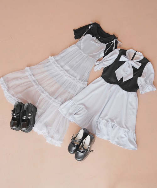 ジレドッキングボウタイワンピース（ワンピース）｜DearMyLoveRose（ディアマイラブローズ）