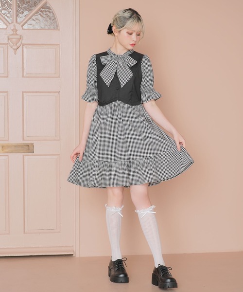 ジレドッキングボウタイワンピース（ワンピース）｜DearMyLoveRose（ディアマイラブローズ）