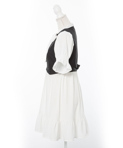 ジレドッキングボウタイワンピース（ワンピース）｜DearMyLoveRose（ディアマイラブローズ）