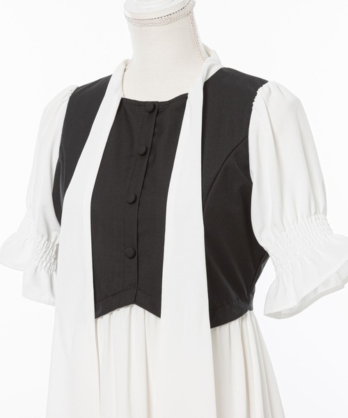 ジレドッキングボウタイワンピース（ワンピース）｜DearMyLoveRose（ディアマイラブローズ）