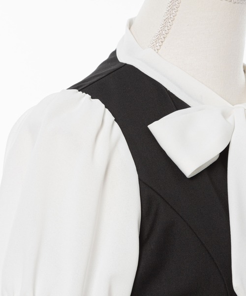 ジレドッキングボウタイワンピース（ワンピース）｜DearMyLoveRose（ディアマイラブローズ）