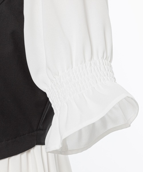 ジレドッキングボウタイワンピース（ワンピース）｜DearMyLoveRose（ディアマイラブローズ）