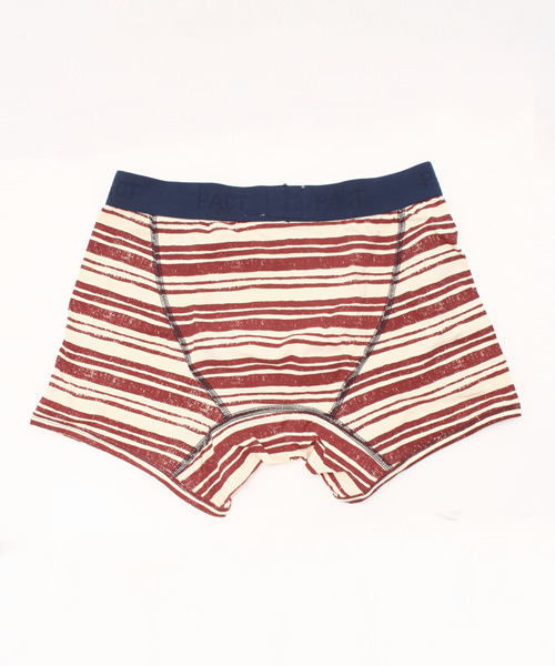 PACT(パクト)の「PACT/パクト Men's Boxer Brief-CROSSWALK STRIPE メンズ・ボクサーブリーフ(ブリーフ・メンズ・ホワイト×レッド・SMALL/LARGE/MEDIUM)」の2枚目の写真