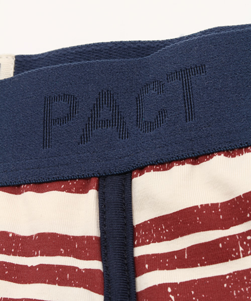 PACT(パクト)の「PACT/パクト Men's Boxer Brief-CROSSWALK STRIPE メンズ・ボクサーブリーフ(ブリーフ・メンズ・ホワイト×レッド・SMALL/LARGE/MEDIUM)」の3枚目の写真
