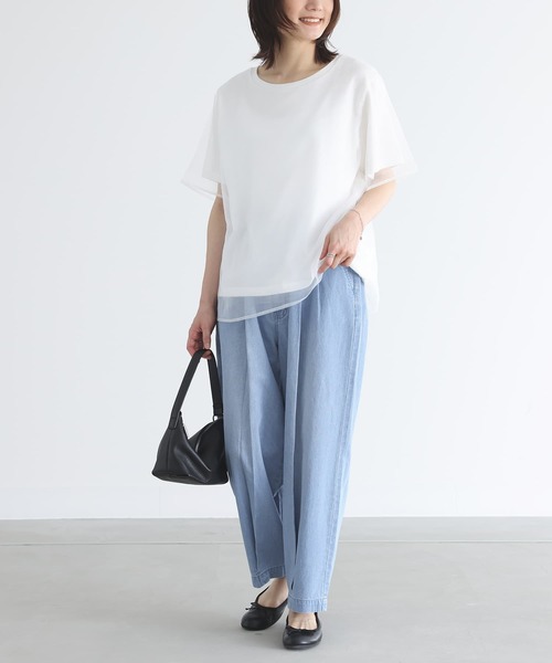 n'OrLABEL(ノアールレーベル)の「麻混ペグトップデニムパンツ(デニムパンツ・レディース・ケミカルウォッシュ/ワンウォッシュ・2/1)」の7枚目の写真