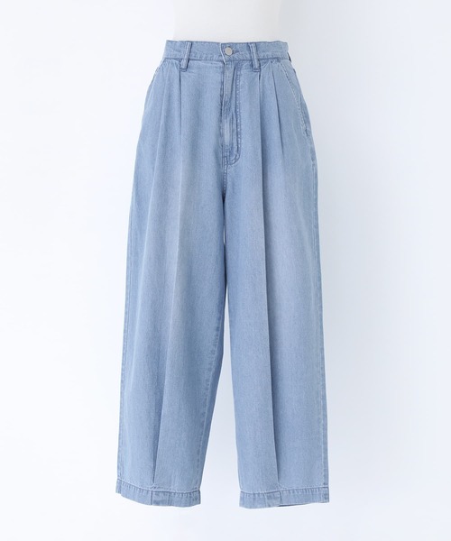 n'OrLABEL(ノアールレーベル)の「麻混ペグトップデニムパンツ(デニムパンツ・レディース・ケミカルウォッシュ/ワンウォッシュ・2/1)」の12枚目の写真