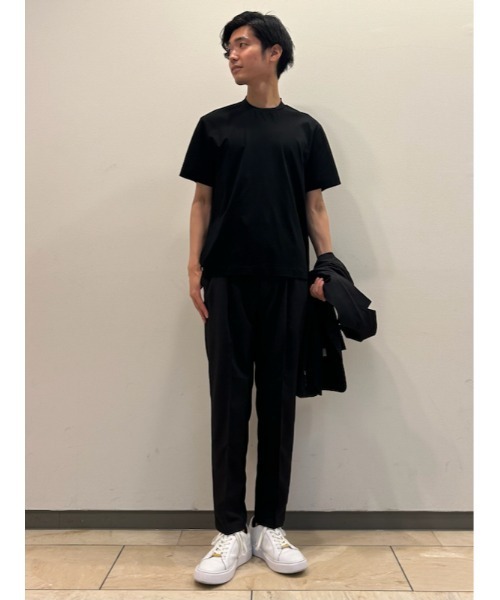 未使用品級　AOURE /アウール　半袖ニットTシャツ/白/M　リブ　メンズ 未使用品級 AOURE /アウール 半袖ニットTシャツ/白/M リブ