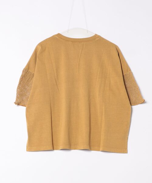 チチカカ(チチカカ)の「プリントメッシュスリーブTシャツ(Tシャツ/カットソー・レディース・チャコールグレー/ベージュ/マスタード・FREE)」の4枚目の写真