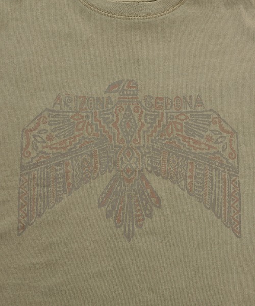チチカカ(チチカカ)の「プリントメッシュスリーブTシャツ(Tシャツ/カットソー・レディース・チャコールグレー/ベージュ/マスタード・FREE)」の9枚目の写真