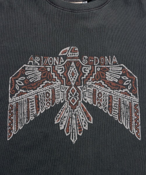 チチカカ(チチカカ)の「プリントメッシュスリーブTシャツ(Tシャツ/カットソー・レディース・チャコールグレー/ベージュ/マスタード・FREE)」の10枚目の写真