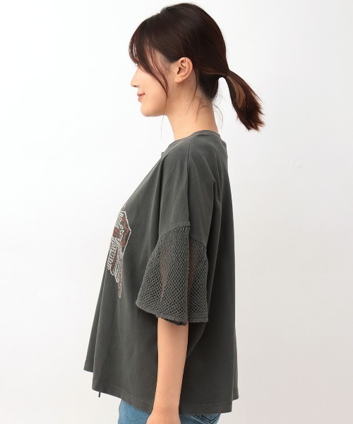 チチカカ(チチカカ)の「プリントメッシュスリーブTシャツ(Tシャツ/カットソー・レディース・チャコールグレー/ベージュ/マスタード・FREE)」の15枚目の写真