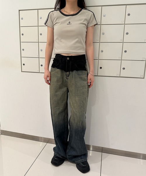 solleim(ソルレム)の「ワンポイントロゴラインTシャツ(Tシャツ/カットソー・レディース・アイボリー/ブラック/ベージュ・M)」の14枚目の写真
