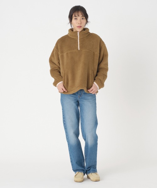 セール】Levi's/リーバイス ハーフジップフリース ブラウン ERMINE