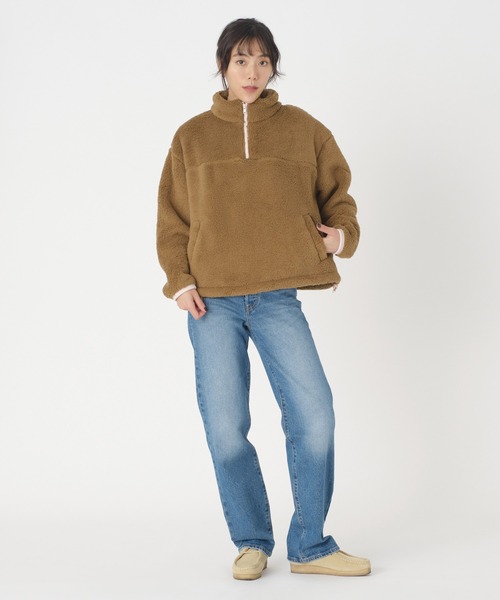セール】Levi's/リーバイス ハーフジップフリース ブラウン ERMINE