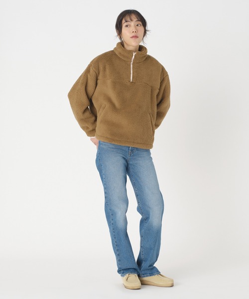 セール】Levi's/リーバイス ハーフジップフリース ブラウン ERMINE