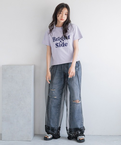 LOWRYS FARM(ローリーズファーム)の「コンパクトプリントTシャツ 131955(Tシャツ/カットソー・レディース・チャコールグレー/パープル/アイボリー・FREE)」の21枚目の写真