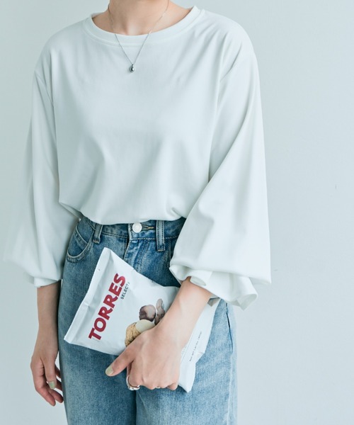 kirakiraShop（キラキラショップ）の「キャンディ スリーブ カットソー（Tシャツ/カットソー・レディース・モカ/チャコール/ブラック/オフホワイト・M/L）」の2枚目の写真